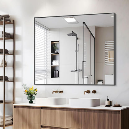 36x40 Black Wall Mirror With Horizontal Or Vertical Mount