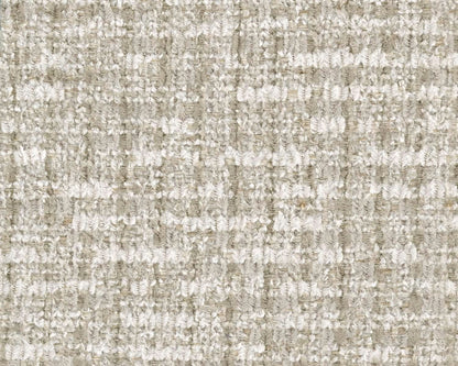 Beige Chenille Upholstered Ottoman With Cushioned Comfort