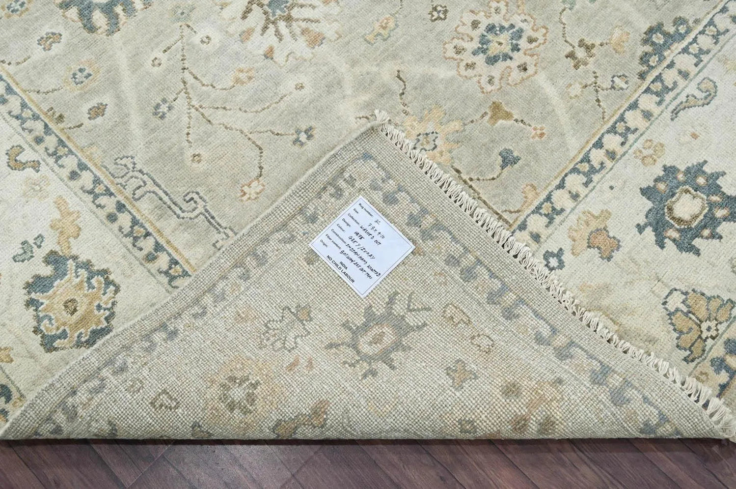 Multi Size Gray Hand Knotted Traditional Oushak Wool Oriental Area Rug
