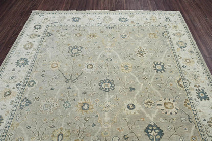Multi Size Gray Hand Knotted Traditional Oushak Wool Oriental Area Rug