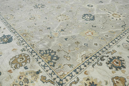 Multi Size Gray Hand Knotted Traditional Oushak Wool Oriental Area Rug