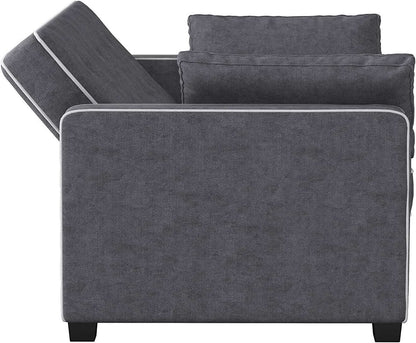 Ainsley Loveseat With Pull Out Sleeper Microfiber Charcoal