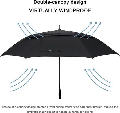 72 Inch Windproof Golf Umbrella Auto Open Double Canopy