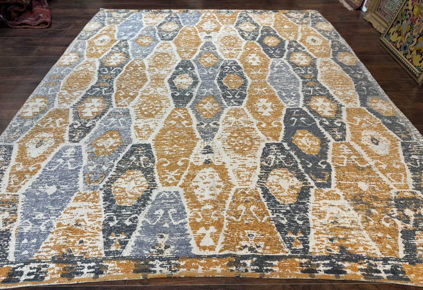 Handmade Contemporary Modern Indian Rug 8x10, Colorful