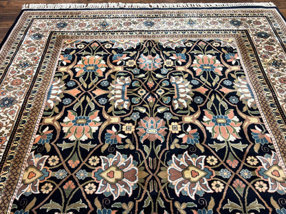 Indo Persian Bidjar Rug 6x10, Vintage Handmade Wool Carpet, Allover Pattern