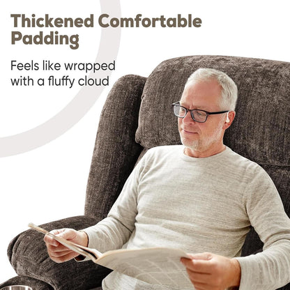 Brown Power Recliner With Massage And Heat Power Lift
