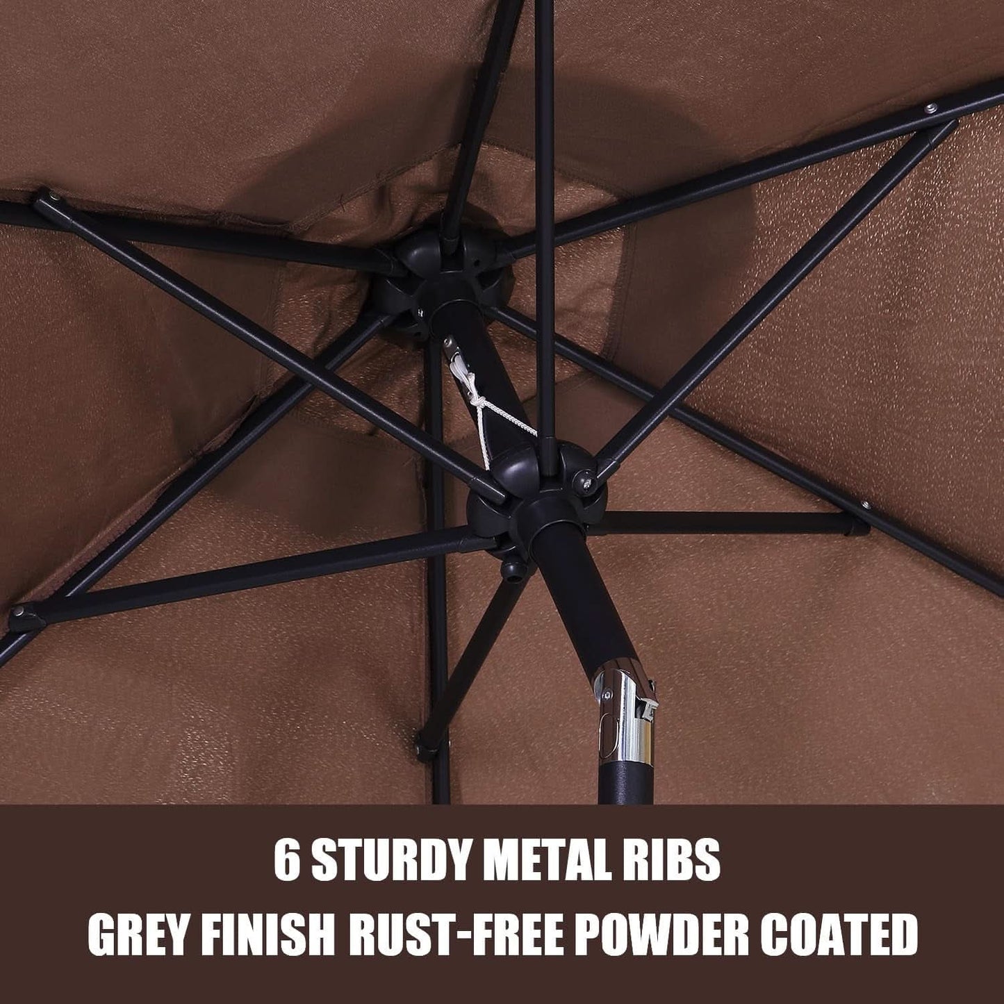7.5 Foot Aluminum Patio Umbrella Tilt Crank Outdoor Shade