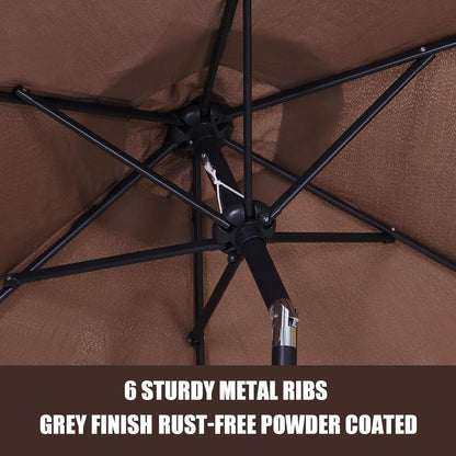 7.5 Foot Aluminum Patio Umbrella Tilt Crank Outdoor Shade