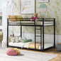 Black Twin Metal Bunk Bed With Guard Rails And Ladder