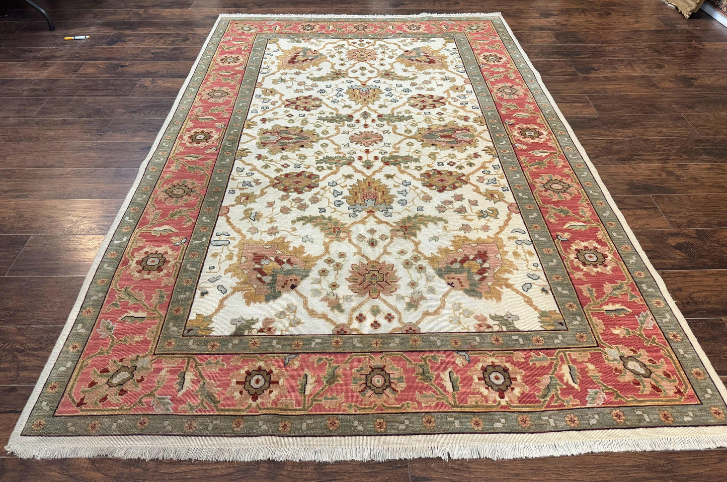 Flatweave Soumak Rug 6x9, Nourison Rug, Wool Handmade, Floral, Ivory