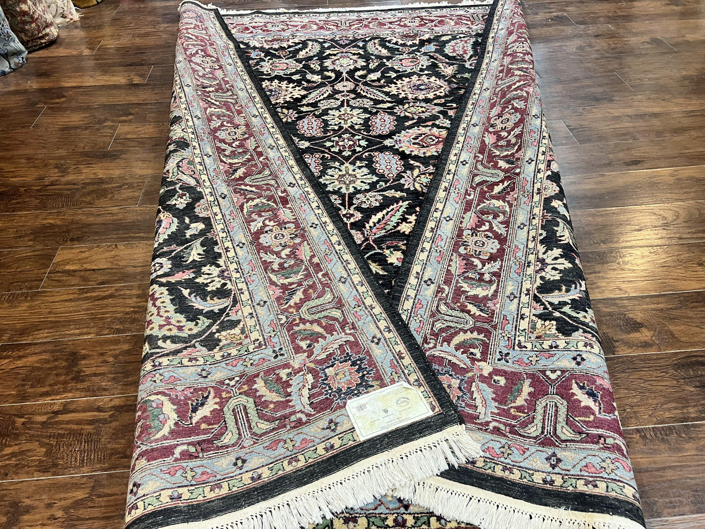Indo Persian Rug 8x10, Nourison Carpet, Floral, Hand Knotted Vintage Wool Rug