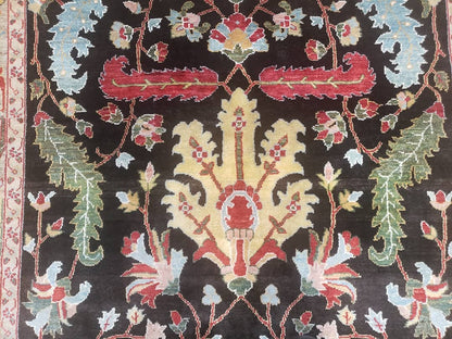 Peshawar Rug, 6x9 Rug, Hand Knotted Wool Area Rug, Black and Silver Rug, Unique Oriental Carpet, Handmade, Medium Sized Rug, Persian Rug