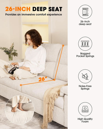 Beige Loveseat With Removable Cover For Living Room