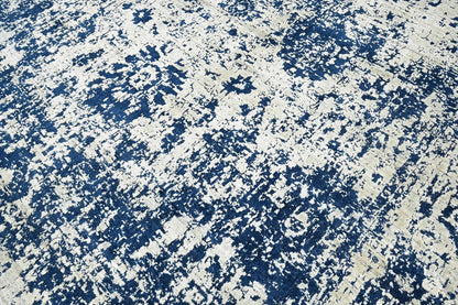 Multi Size Gray, Blue Hand Knotted 100% Wool Transitional Oriental Area Rug