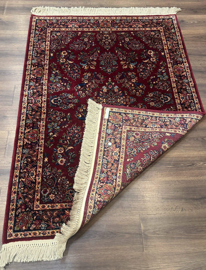 4x6 Karastan Rug Red Sarouk #785, Wool Pile Original 700 Series, Vintage Discontinued