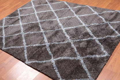 5'4" x 7'6" Handmade Super soft Moroccan Shag Area Rug Gray
