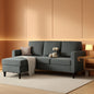 Dark Grey Convertible Sectional Sofa With Storage Ottoman