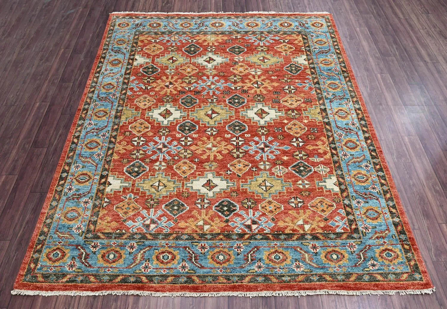 Multi Sizes Coral Hand Knotted Arts & Crafts/Mission Oushak Wool Oriental Area Rug