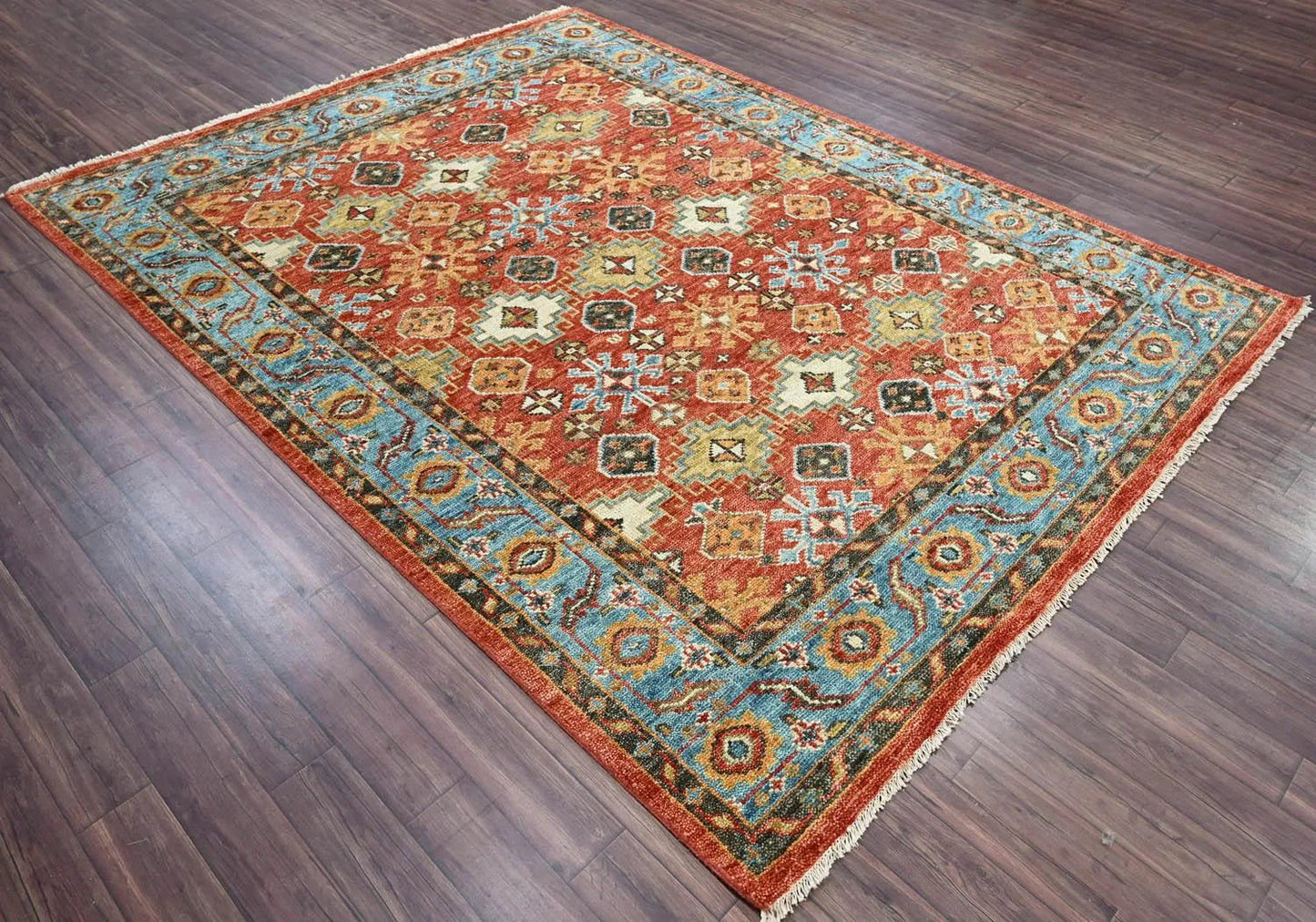 Multi Sizes Coral Hand Knotted Arts & Crafts/Mission Oushak Wool Oriental Area Rug