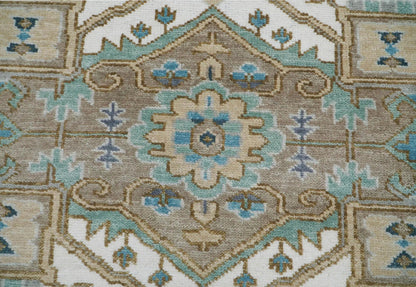 Multi Size Beige, Tan Color Hand Knotted LoomBloom Muted Turkish Oushak 100% Wool Transitional Oriental Area Rug