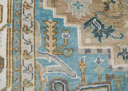 Multi Size Beige, Tan Color Hand Knotted LoomBloom Muted Turkish Oushak 100% Wool Transitional Oriental Area Rug