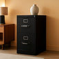 Two Drawer Office Filing Cabinet 310 Series Full Suspension Letter File Cabinet 26.5 Inch Depth Black