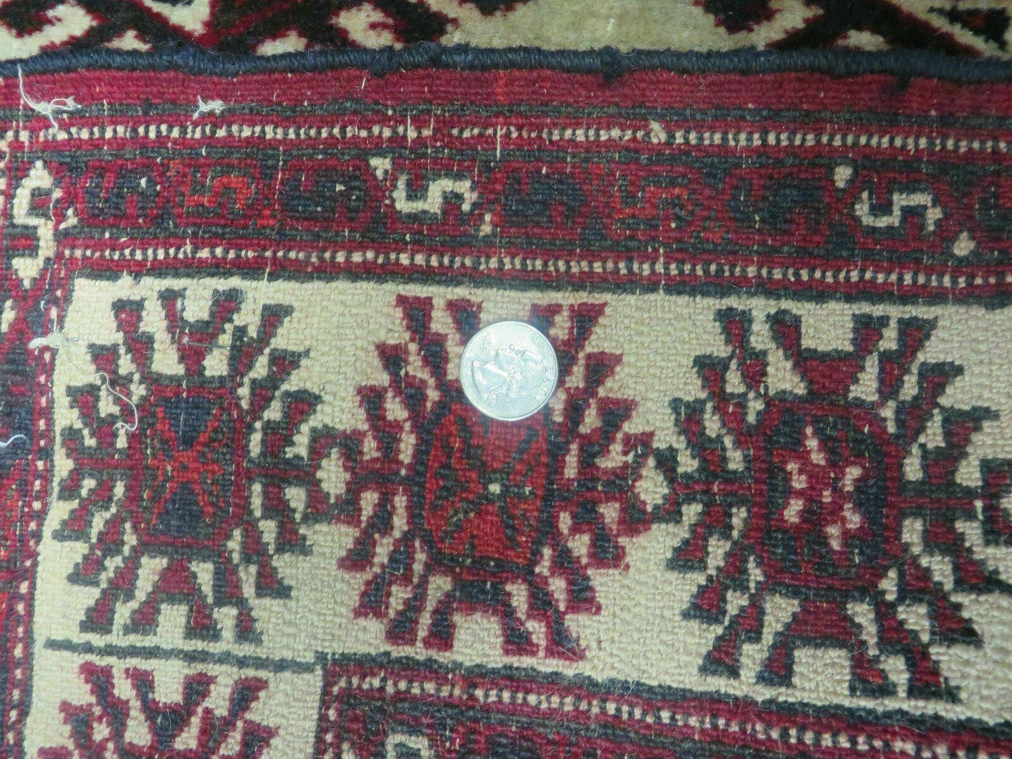 3' X 3' Vintage Handmade Turkoman Bokhara Yamud Wool Rug Nice