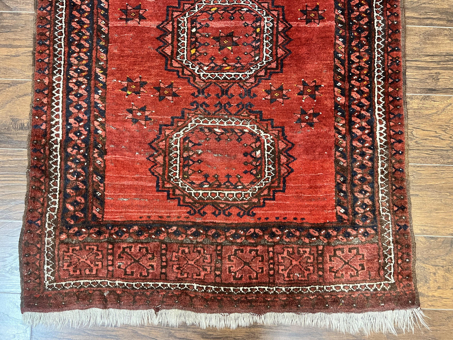 Afghan Rug 3x6, Semi Antique Vintage Oriental Carpet, Wool Handmade Red Rug, Tribal Rug, Afghan Beshir Rug