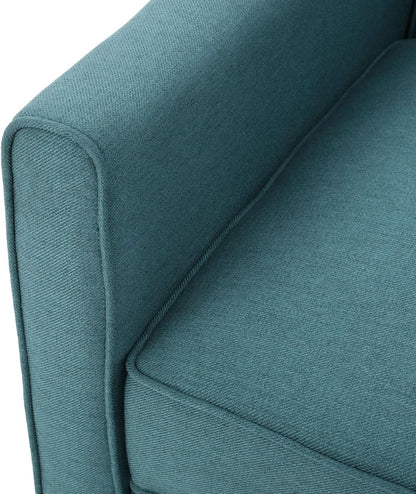 Emmie Fabric Recliner Set In Dark Teal And Dark Brown