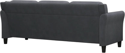 Harrington Grey Sofa Button Tufted Rolled Arm With Plush Cushions