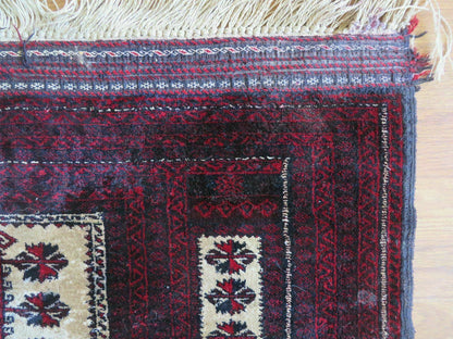 3' X 5' Handmade Fine Knotted Balouch Turkoman Prayer Silk Wool Rug
