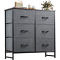 Six Drawer Dark Grey Fabric Dresser For Bedroom Storage