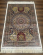 Turkish Silk Rug 4x6, Dome Design, Memluk Carpet, Bamboo Silk, New