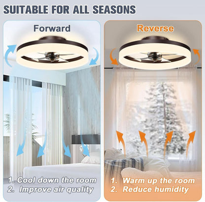 Smart Bladeless Ceiling Fan With Remote And LED Lights