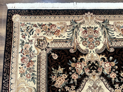 Aubusson Rug 6x9, European Design, Fine 170 KPSI, Elegant Carpet