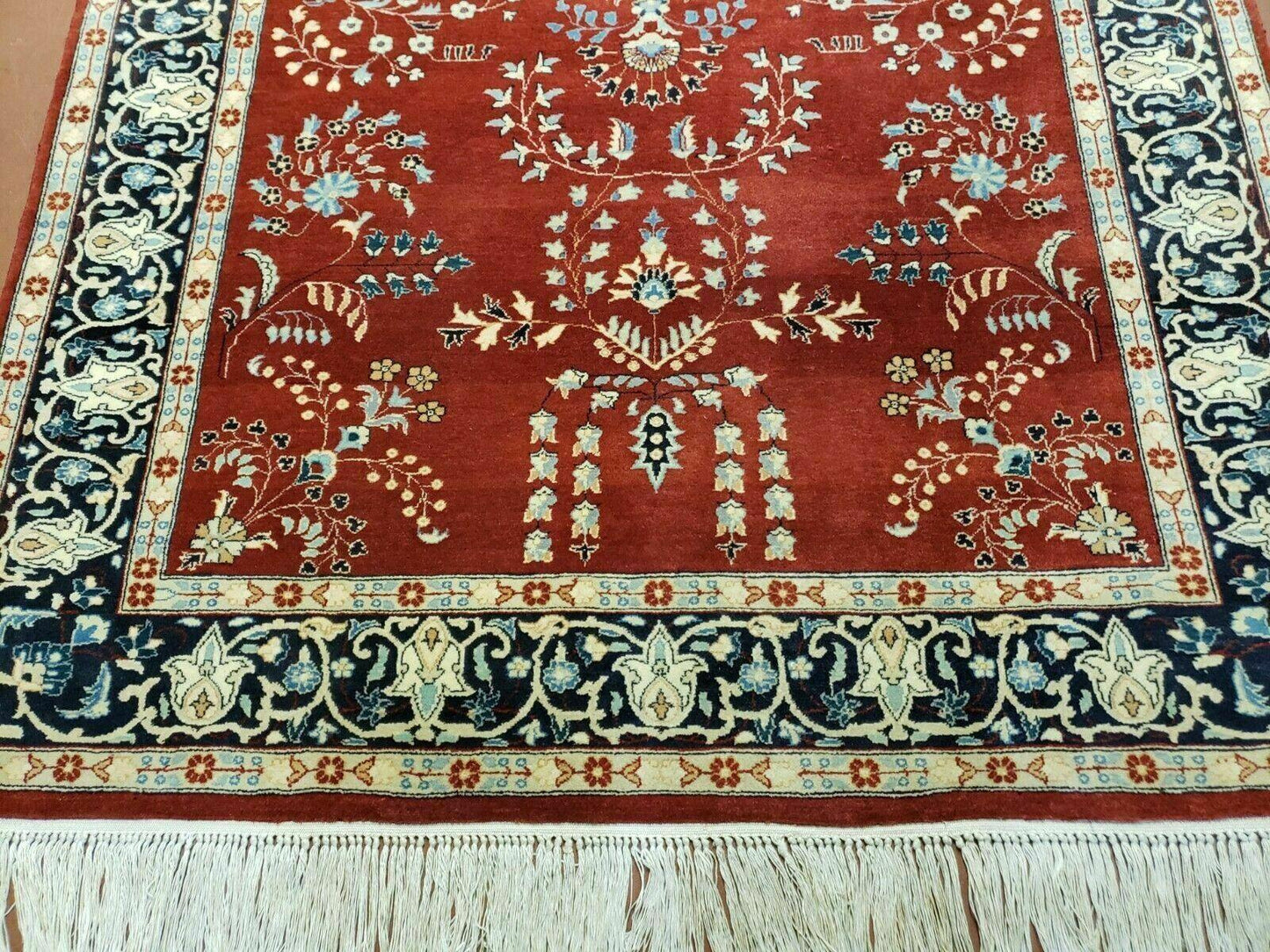 4' X 6' Vintage Handmade Pakistani Rug Highly Detailed Red
