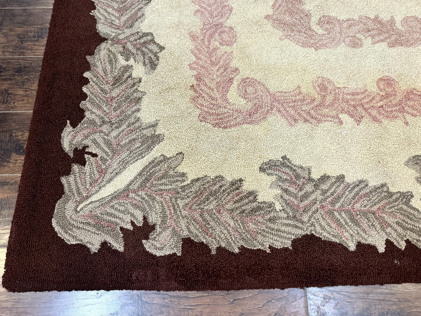 American Hand Hooked Rug 9x12, Vintage Aubusson Carpet, Wool