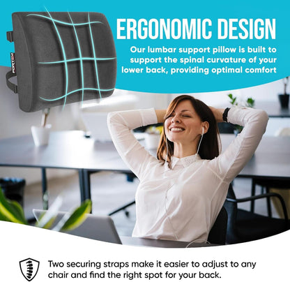 Memory Foam Lumbar Support Seat Cushion For Office Chair