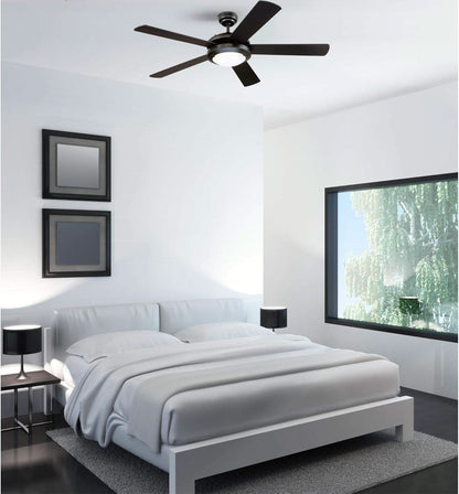 Comet 52 Inch Matte Black Ceiling Fan With LED Light Kit
