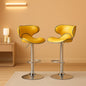Masaccio Velvet Adjustable Swivel Bar Stool Set Of 2 Yellow