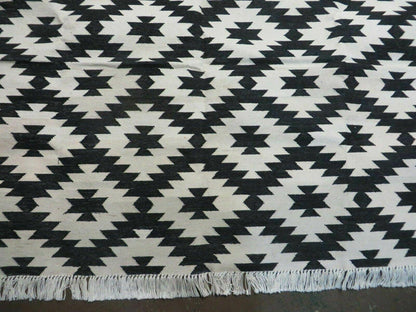 4' X 6' Hand Woven Wool Rug Contemporary Kilim Dhurrie Modern Oriental Area Rug