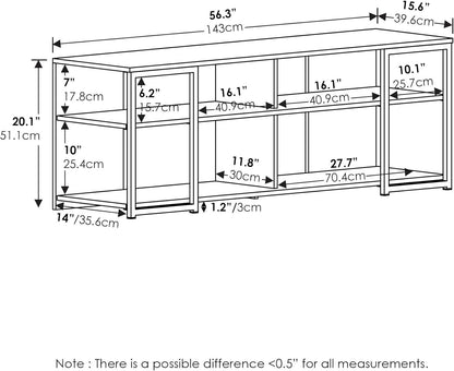 Entertainment Center TV Stand 65 Inch With Metal Frame Americano Black