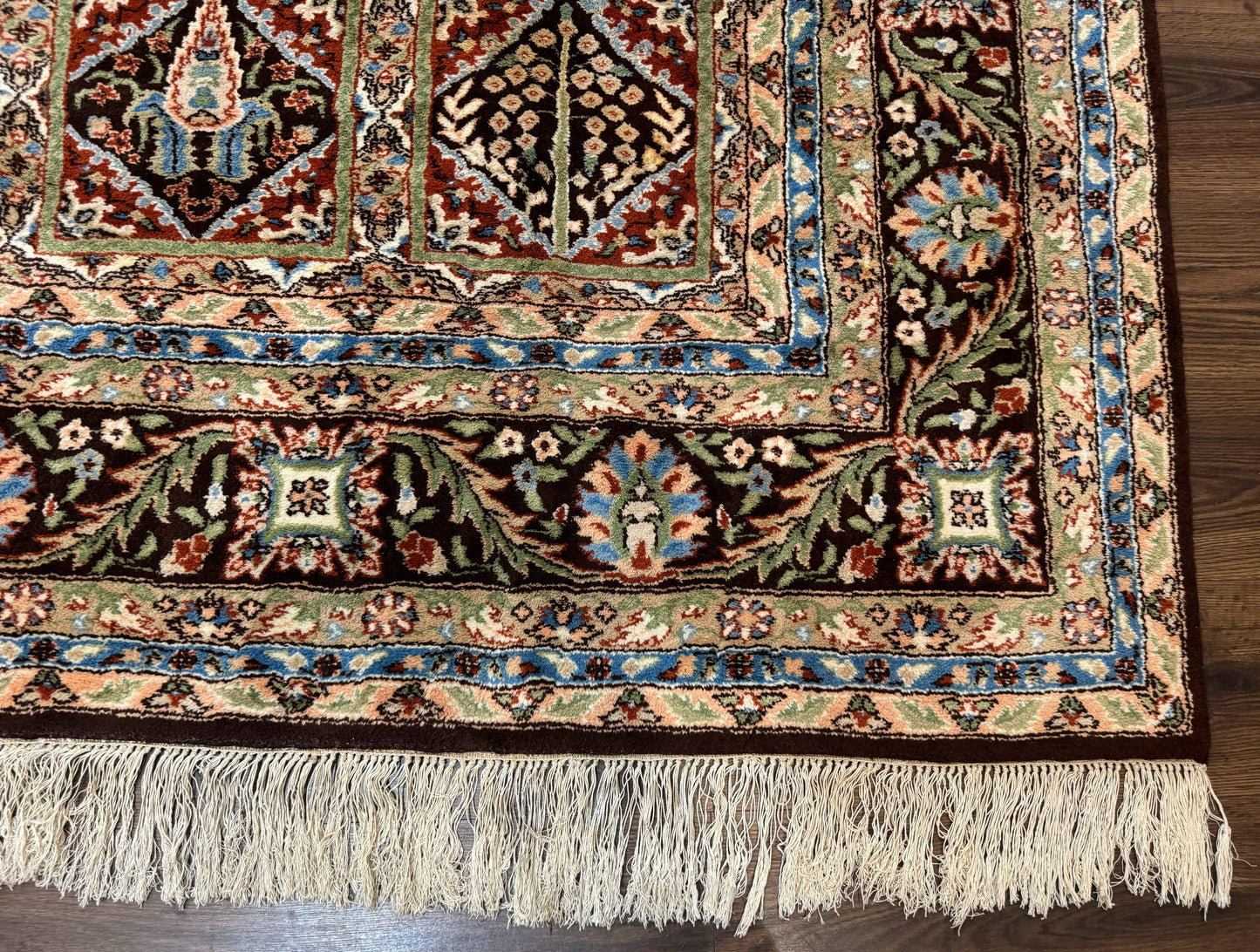 Sino Persian Rug 8x10, Panel Design, Brown, Multicolor, Wool, Cedar Trees