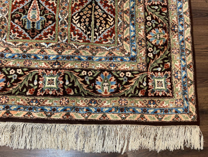 Sino Persian Rug 8x10, Panel Design, Brown, Multicolor, Wool, Cedar Trees