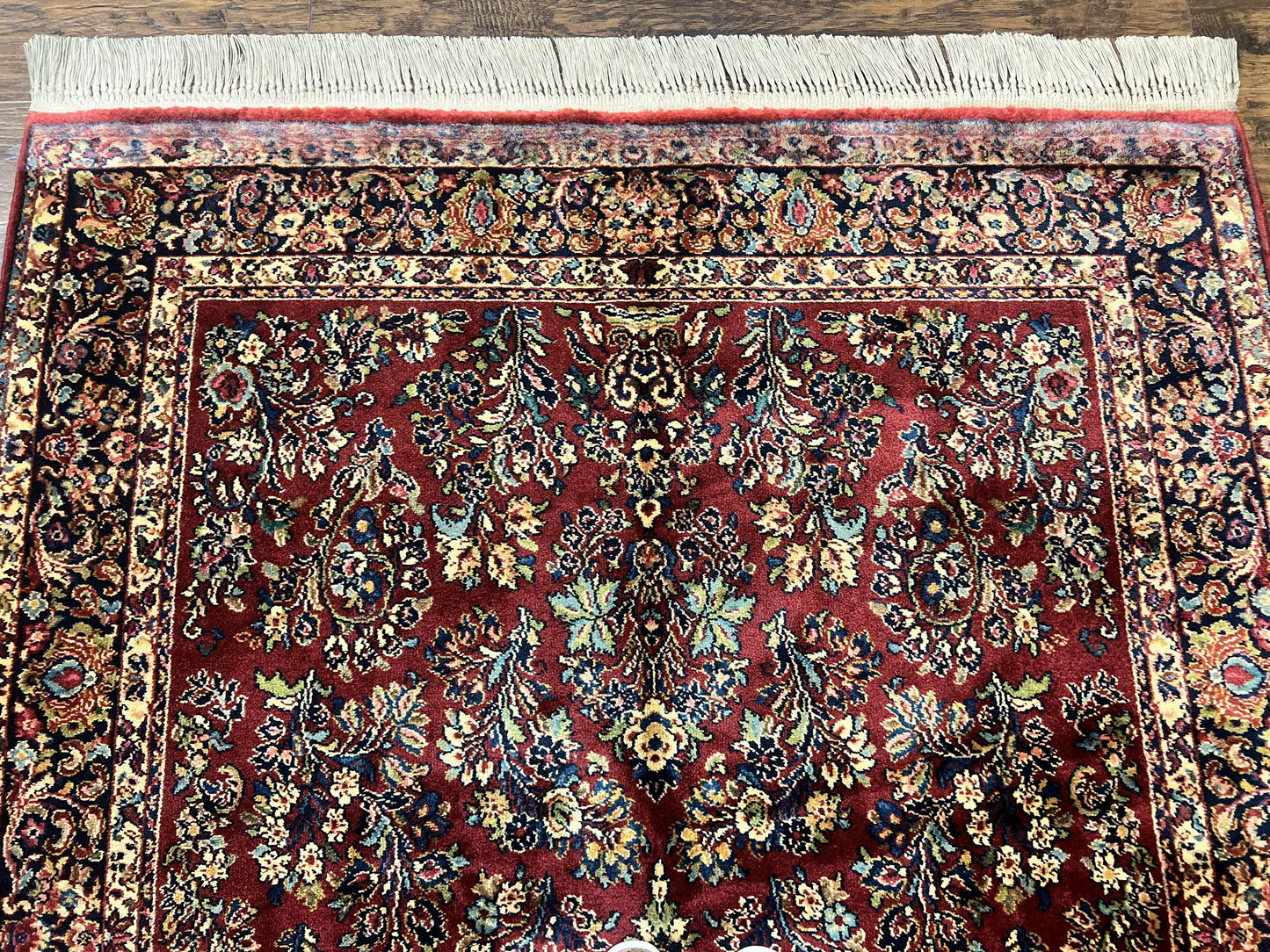 Karastan Rug 5.9 x 9 Red Sarouk #785, Wool Karastan Carpet, Original 700 Series, Vintage Karastan Oriental Rug Discontinued
