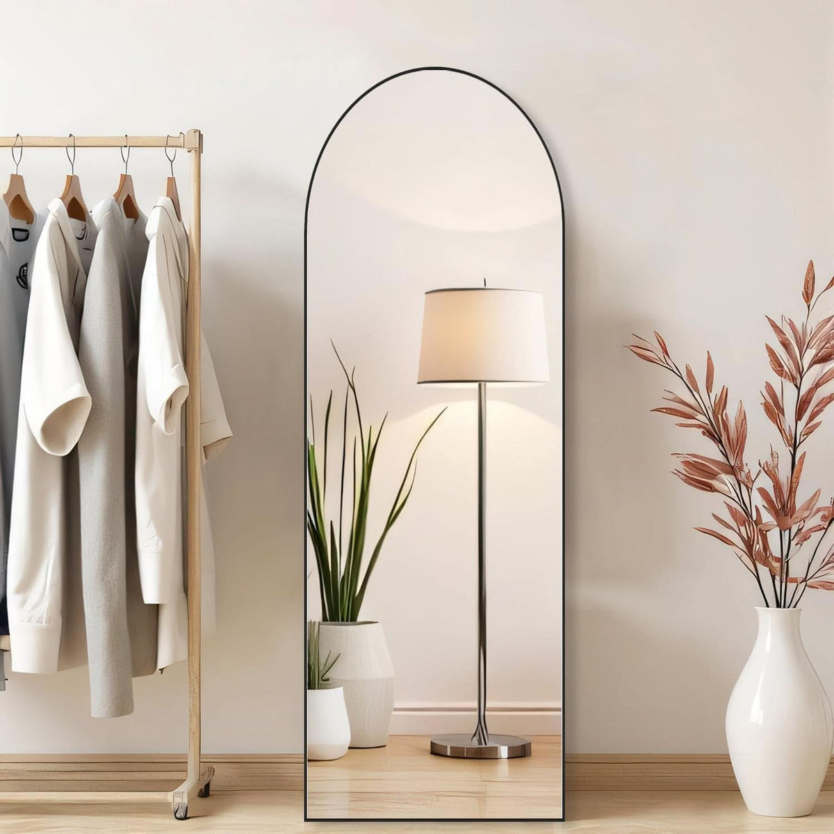 Arched Full Length Mirror 59x16 Inch Shatterproof Glass