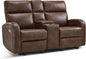 65.7 Inch Dark Brown Zero Wall Power Recliner Loveseat