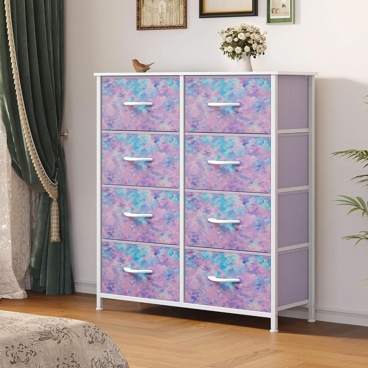 Fabric Dresser With Eight Drawers Storage Organizer