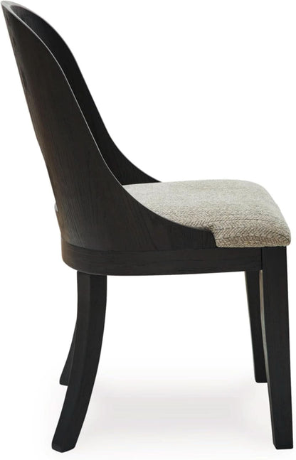 Pair Herringbone Dining Chair Black Gray For Kitchen