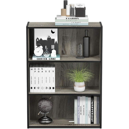 Pasir 3 Tier Open Shelf Bookcase in French Oak Grey